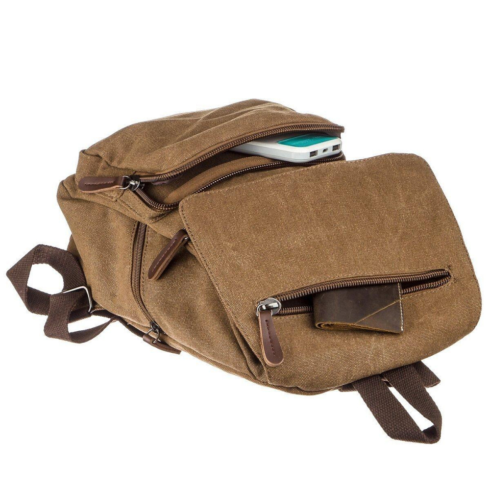 Компактний жіночий текстильний рюкзак Vintage 20196 Коричневий Київ - фото 7