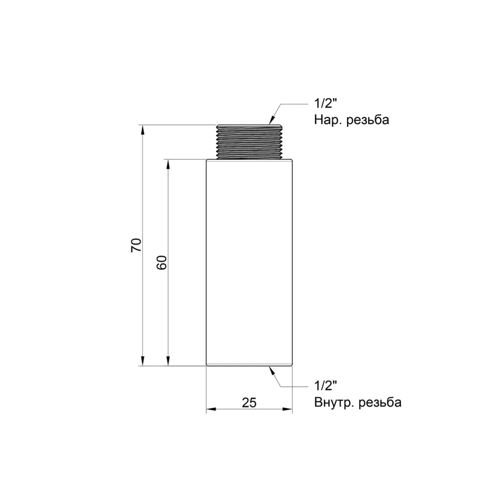 Подовжувач Icma 1/2", 60 мм No19 Київ - фото 2