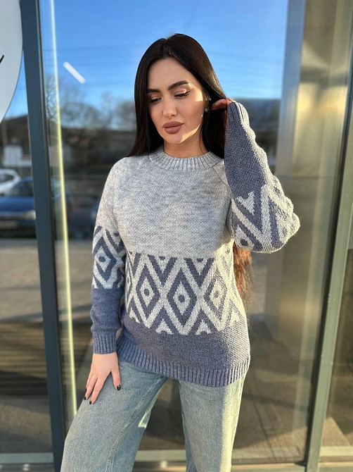 Жіночий модний светр орнамент 42-56р Київ - фото 7
