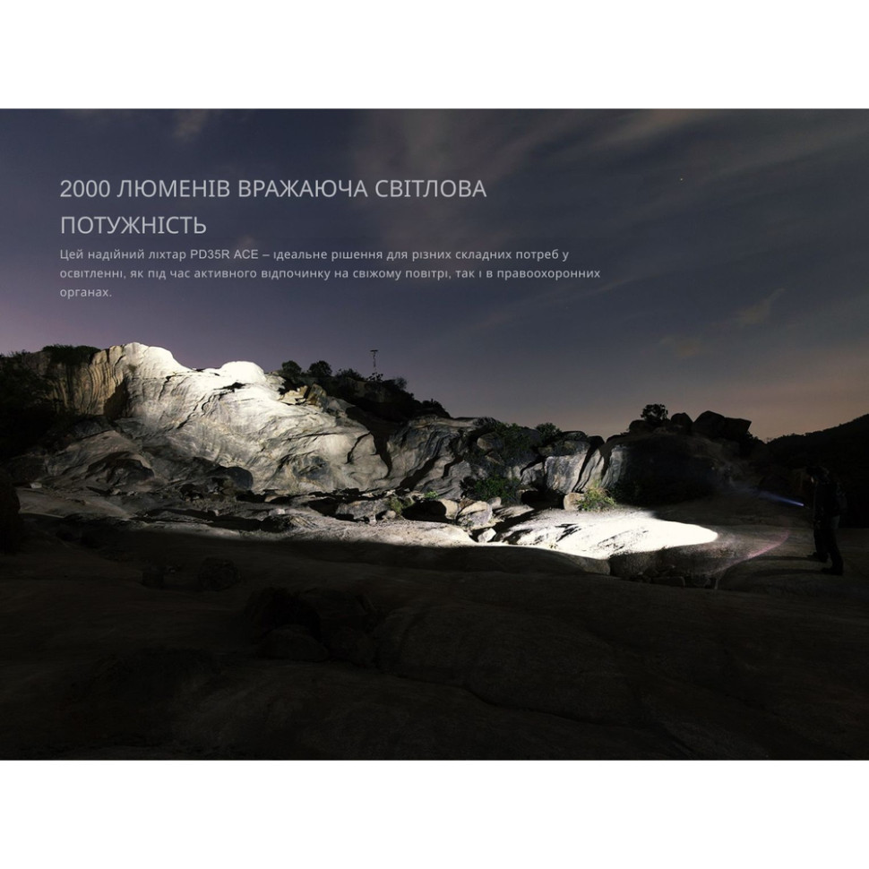 Ліхтар тактичний ручний Fenix PD35R ACE LED 2000 лм + наключний ліхтар CL01 (помаранчевий) | Лімітована серія Київ - фото 13