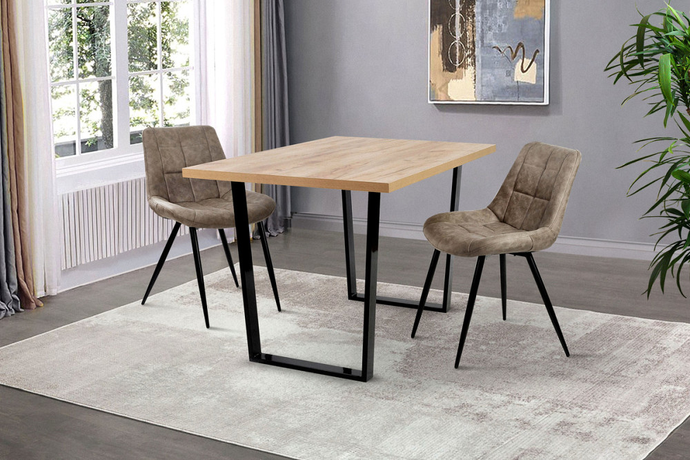 Стіл Кентукі 120/80*75, крафт золотий /чорні ноги Київ - фото 7