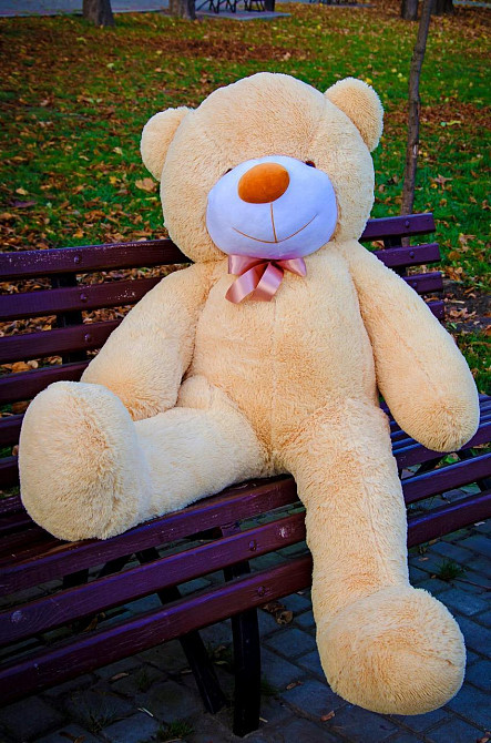 Плюшевий ведмедик М'яка іграшка Рафаель 160 см Бежевий Тернопіль - фото 4