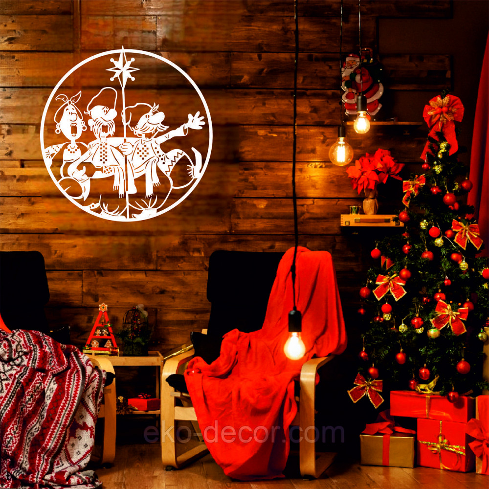 Декоративное настенное Панно «Новый год», Декор на стену 90*90 см, Белый Киев - изображение 3