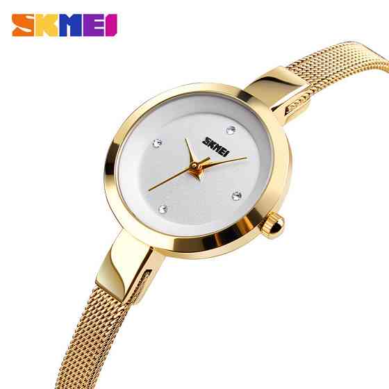 Женские классические часы Skmei 1390 (Золотистые) Винница