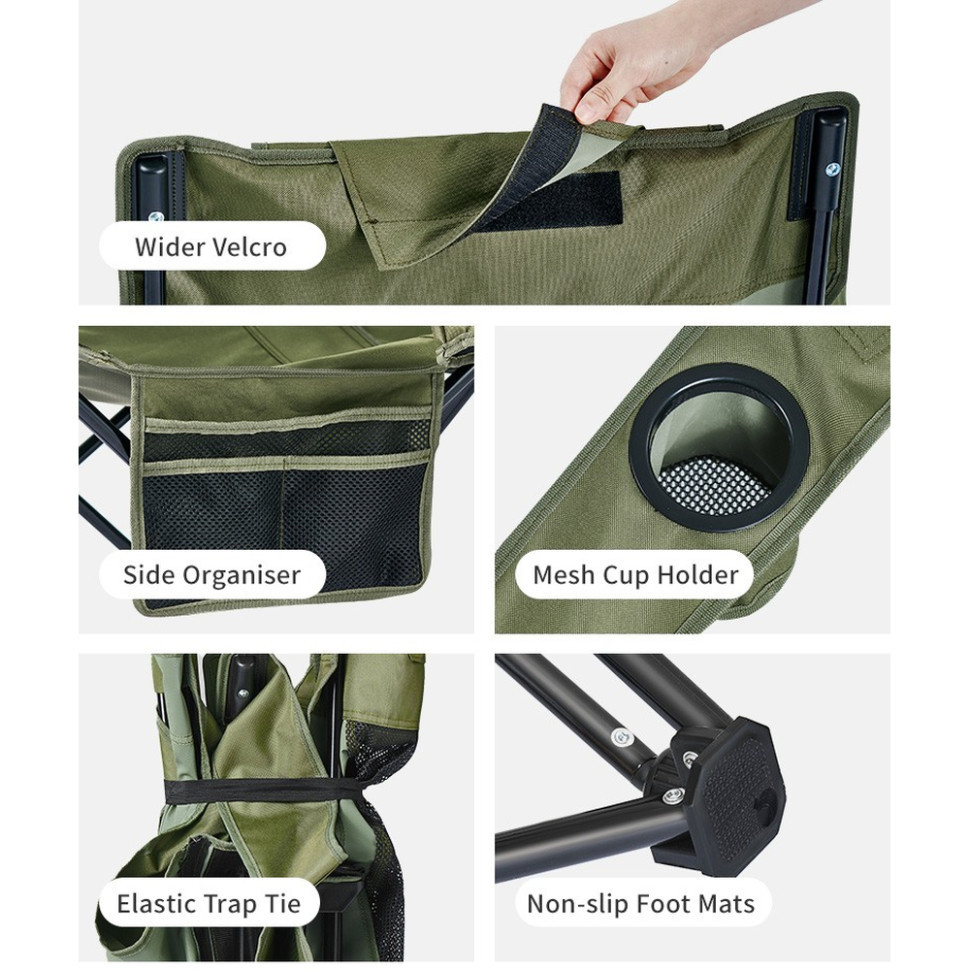 Крісло-шезлонг складане Naturehike CNK2550JJ023 Nightfall T05, сталь, оливкове Київ - фото 15