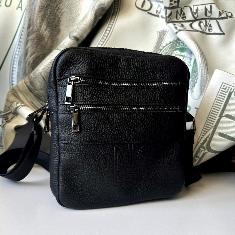 Сумка шкіряна через плече чоловіча Детройт Герб , сумка молодіжна для хлопця 21*19 смMasterSem Київ - фото 4