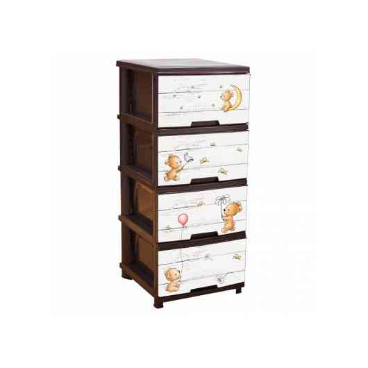 Комод з декором Ведмеді коричневий Алеана. 4 ящики. 46.5х 39.5х 95.5см Одеса