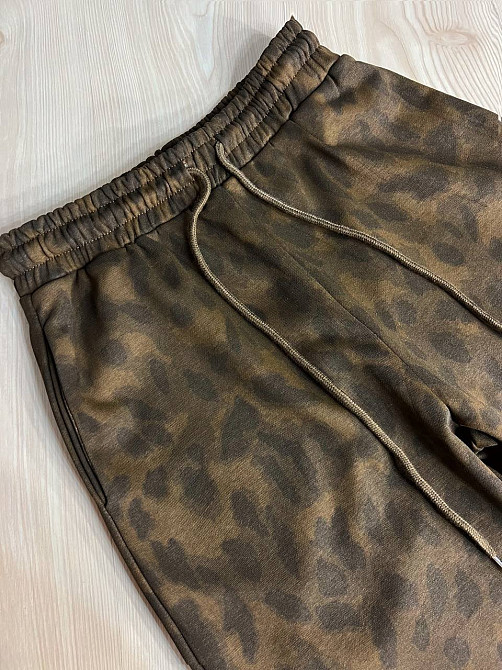 Костюм женский A-N 2749 леопардовый принт худи на молнии с капюшоном и брюки палаццо коричневый, коричневый, L Киев - изображение 17