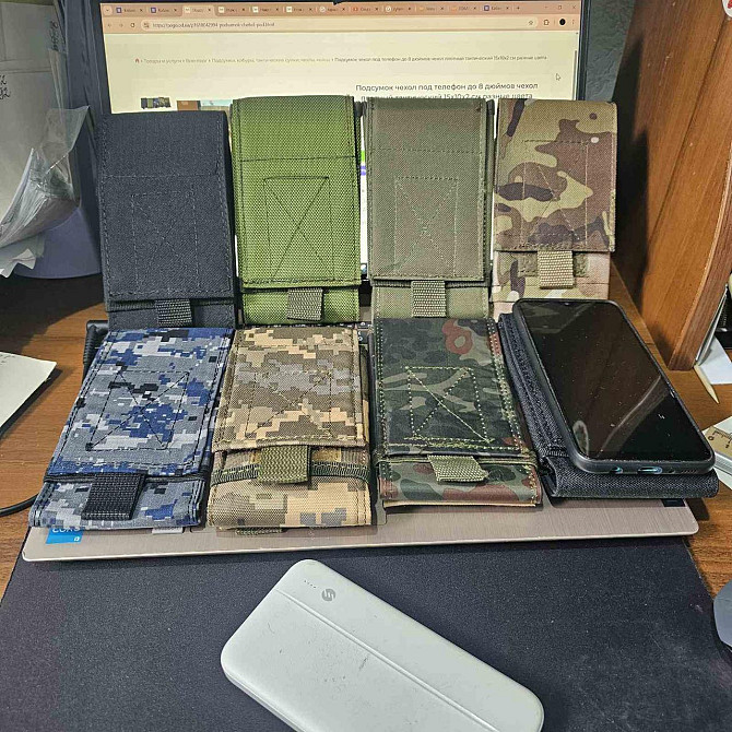 Подсумок чехол под телефон до 8 дюймов чехол плотный тактический 15х10х2 см разные цвета Киев - изображение 12