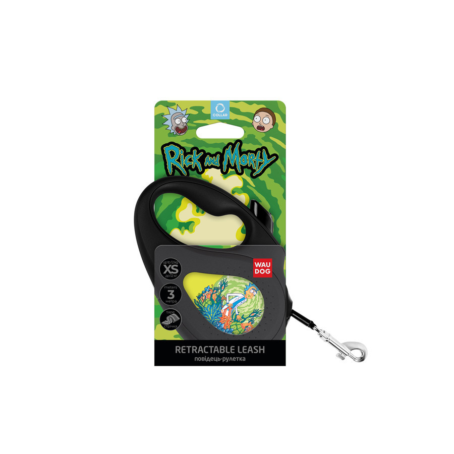 Повідець-рулетка для собак WAUDOG R-leash, малюнок "Рік і Морті 2", світловідбивна стрічка, XS, до 12 кг, 3 м Вінниця - фото 4