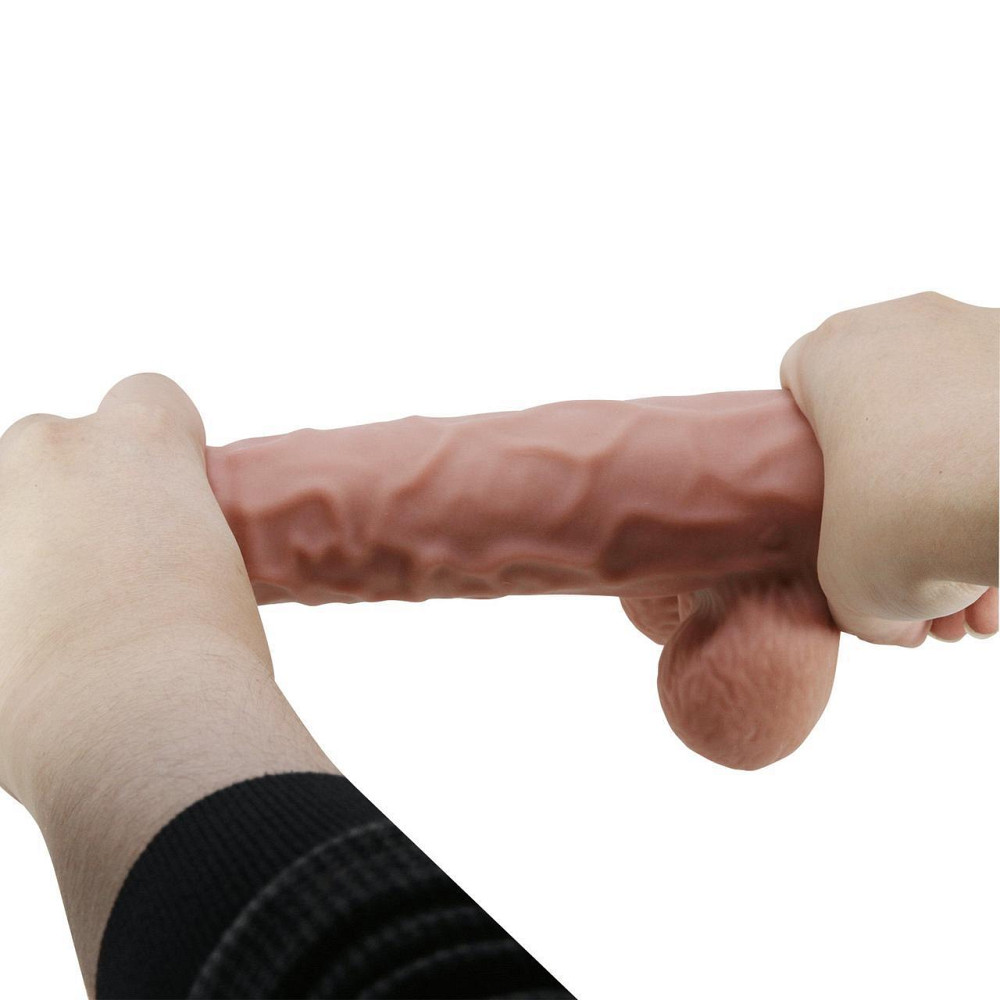 Фалоімітатор з мошонкою BAILE Sliding Skin 9,4'' Flesh Bendable Suction base TPR Sex Aura Київ - фото 7