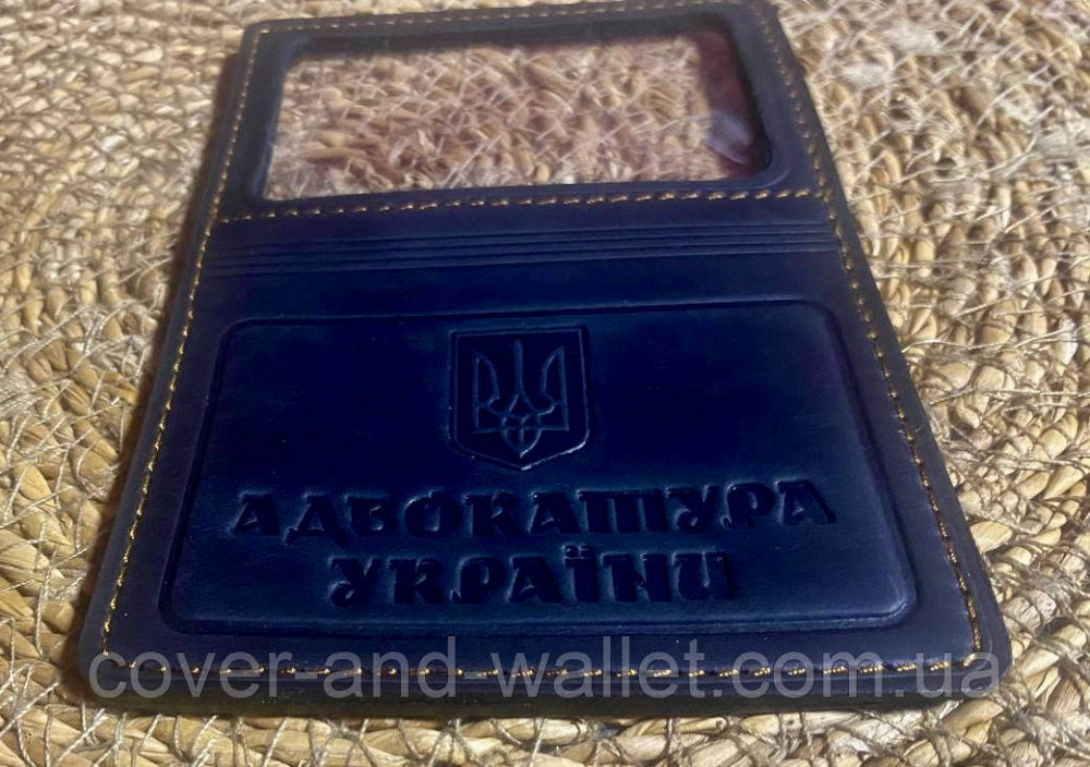 Обкладинка на посвідчення адвоката із вінтажної шкіри чорного кольору PS Leather Київ - фото 5