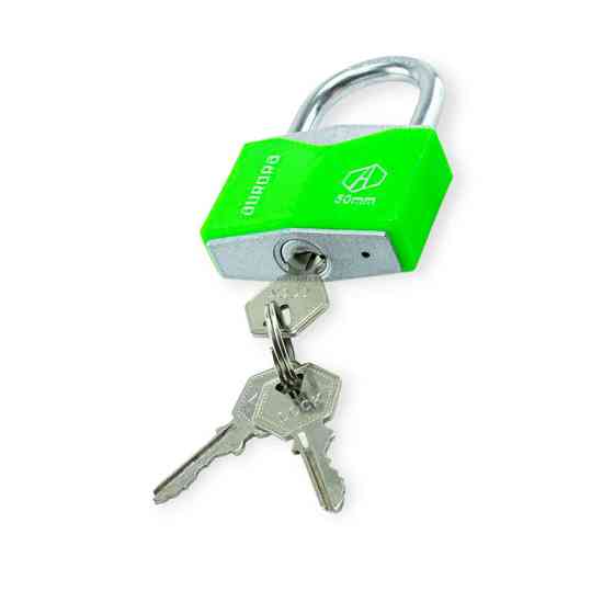 Замок навісний "дужка" 53 мм, англійський ключ 3 шт, кольоровий Мукачево