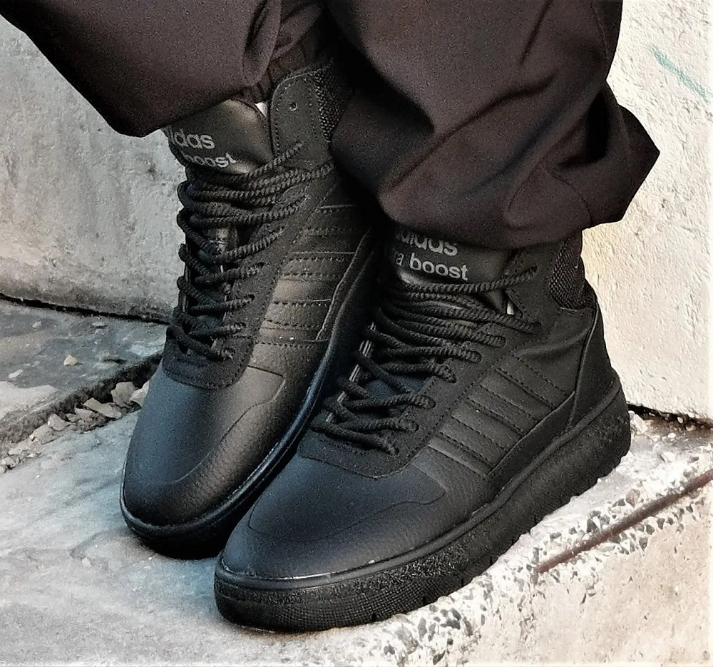 Высокие Термо Кроссовки Adidas Ultra Boost Мужские Черные Адидас Высокие Еврозима (размеры: 40,41,42,43) Днепр - изображение 2