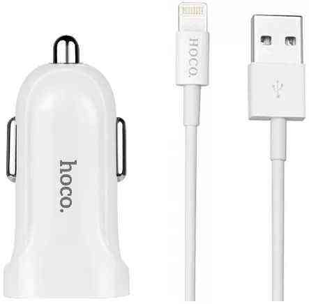 Автомобільний зарядний пристрій Hoco Z2 1.5 A 1 USB White + USB Cable Iphone 6 Рівне