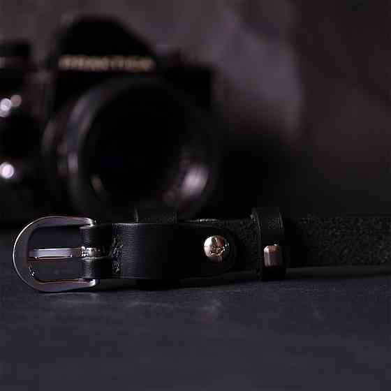 Незрівнянний жіночий ремінь з натуральної шкіри Чорний (GRANDE PELLE) Київ