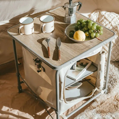 Туристичний стіл Naturehike CNH22JU031 із полицями бежевий (6975641888895) Вінниця - фото 5