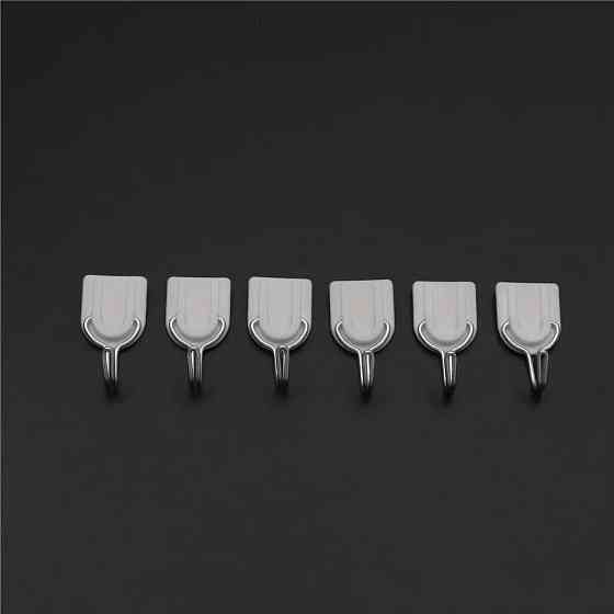 Крючки на скотче набор 6 штук 2,3 на 3 см белый Киев