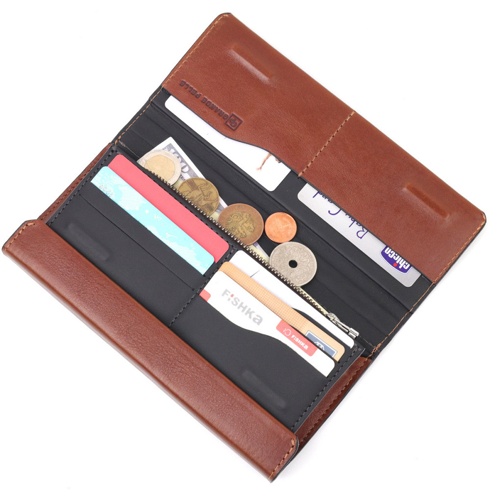 Барсетка із гладкої шкіри Коричневий (GRANDE PELLE) Київ - фото 10