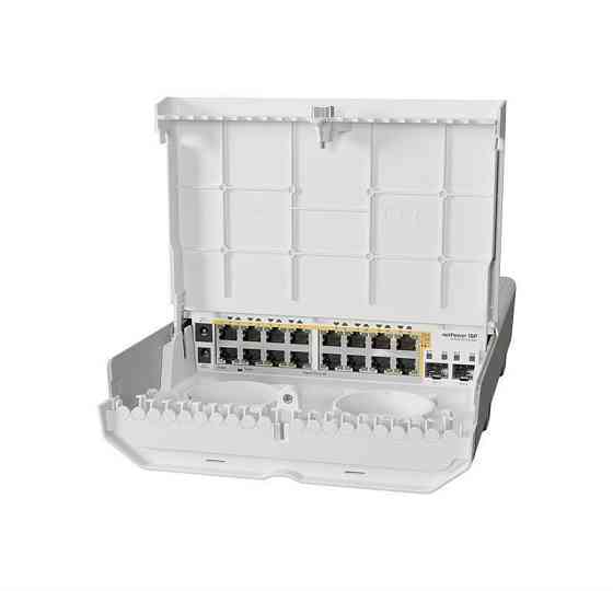 Комутатор MikroTik CRS318-16P-2S+OUT outdoor (16xGE PoE, 2x10G SFP+, NO PSU, max PoE 300W) Так Харьков