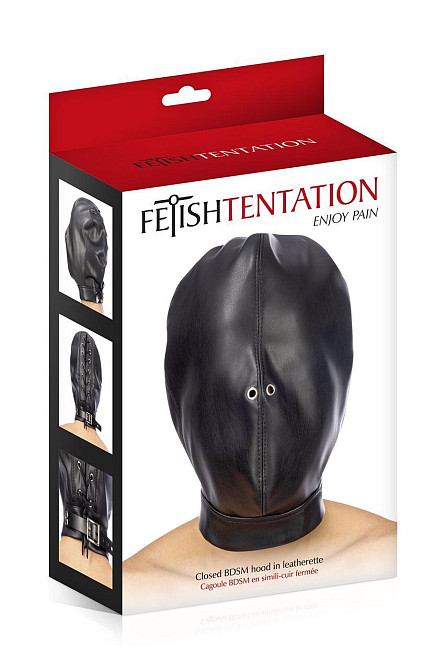 Капюшон для БДСМ Fetish Tentation Closed BDSM hood in leatherette Sex Aura Київ - фото 3