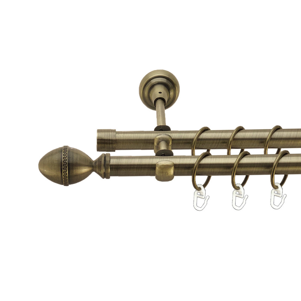 Карниз Orvit Фарже металевий дворядний відкритий Антик 19\19 мм 160 см (4016462) Львів - фото 1