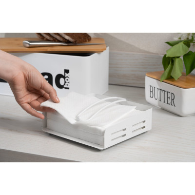 Салфетница Ardesto Midori 18х18х6.5см, метал, біла (AR0906W) Винница - изображение 3