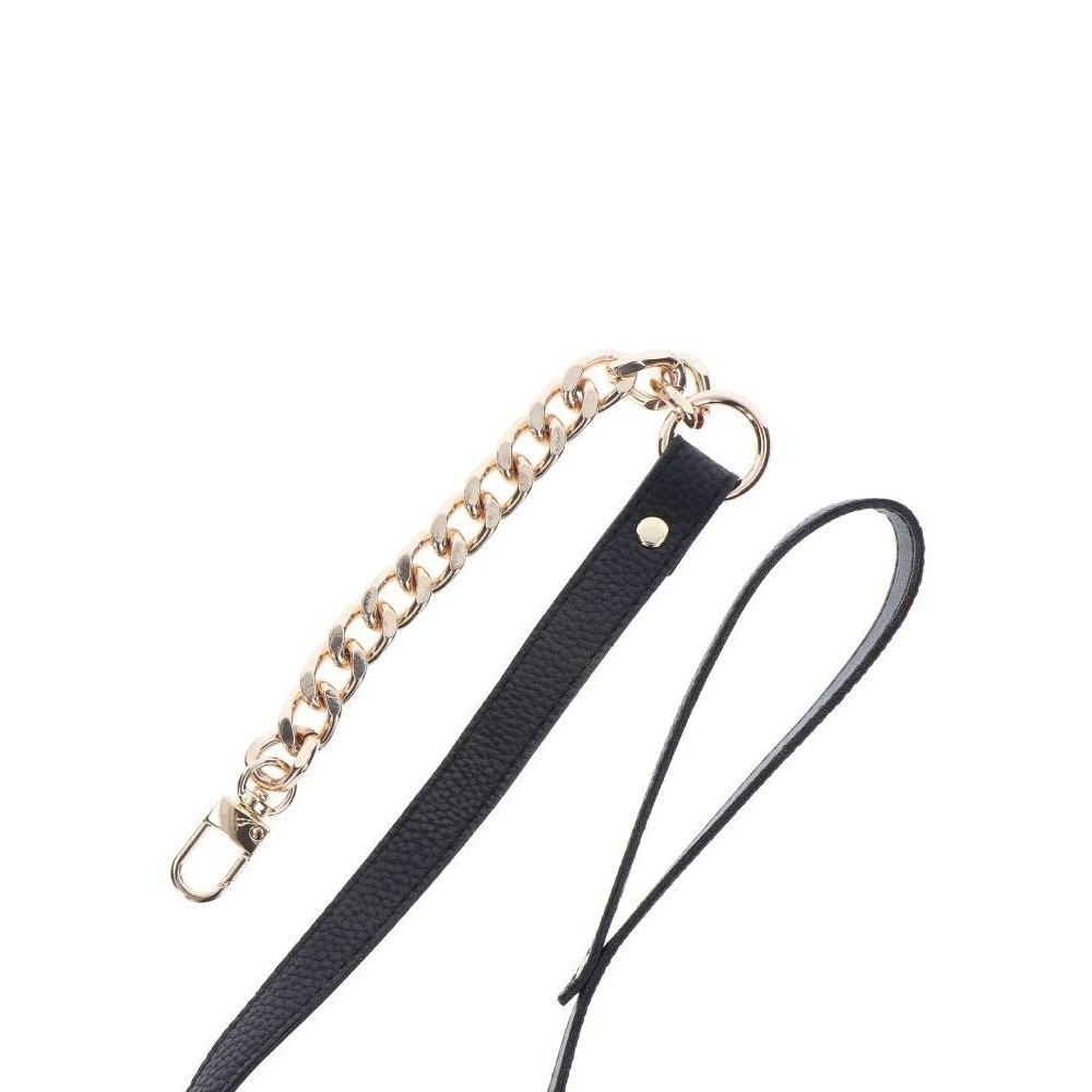 Повідець ланцюг із петлею зі штучної шкіри Statement Leash золотистий, 75 см Sex Aura Київ - фото 7