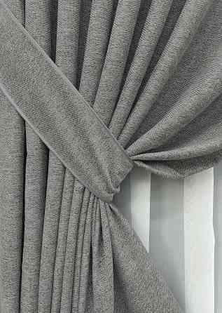 Комплект готових штор VR-Textil Льон Grand Linen № 2027ш Сірий 150х300см 2 шт (33-1026) Київ