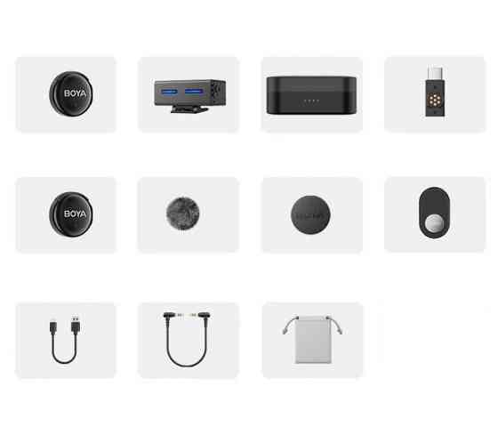 Мікрофон подвійний бездротовий з ШІ у кейсі для телефону/камери Type-C Boya BOYALINK 3-02 SBR Київ