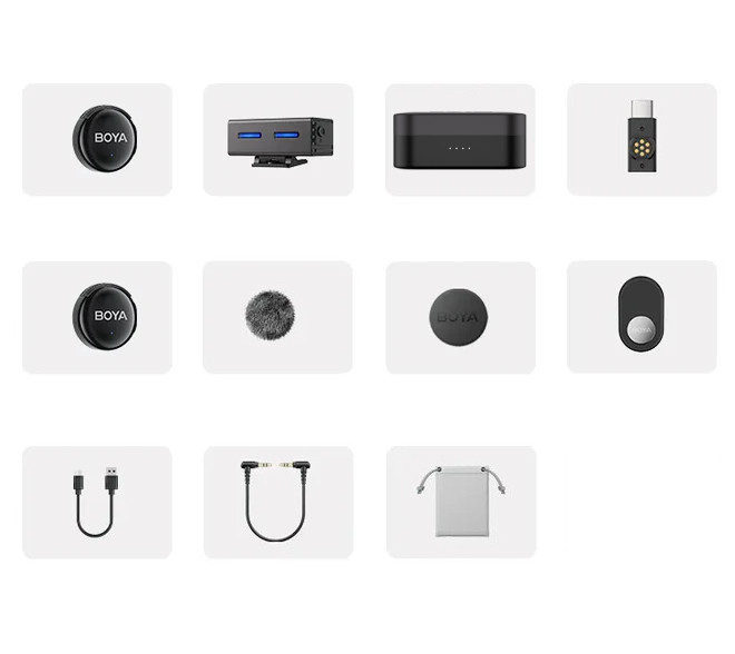Мікрофон подвійний бездротовий з ШІ у кейсі для телефону/камери Type-C Boya BOYALINK 3-02 SBR Київ - фото 6