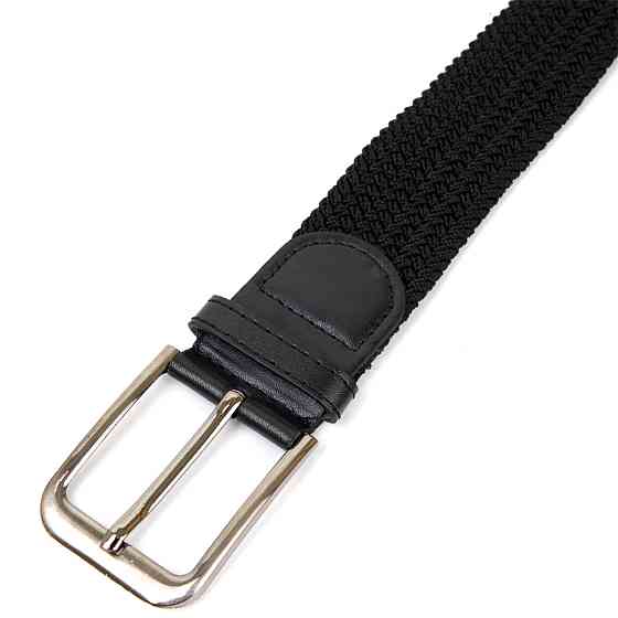 Текстильний ремінь чоловічий класика Чорний (Vintage) Київ