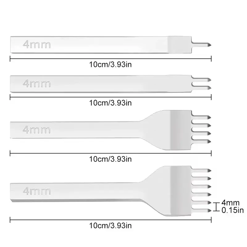 Набір пробійників для шкіри 4 шт, ромбовидні отвори Київ - фото 4