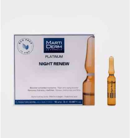 Мартідерм Нічні ампули для оновлення шкіри обличчя MartiDerm Platinum Night Renew Ampollas 10 амп Дніпро