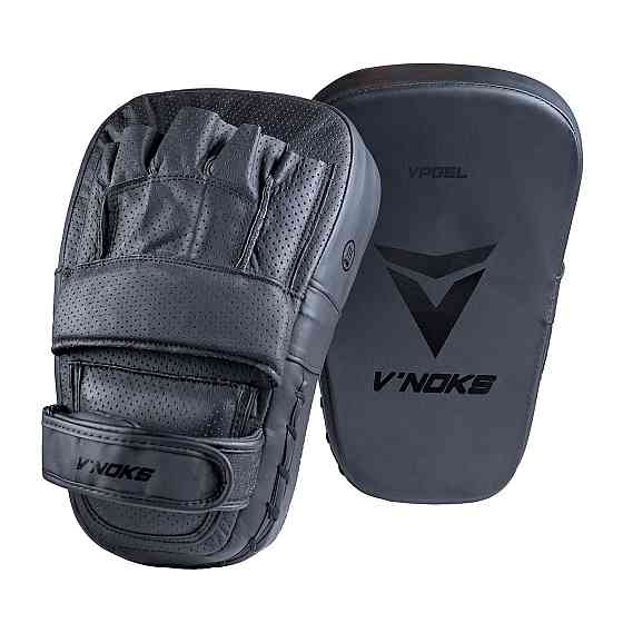 Боксерські лапи V`Noks Vi Venti Black професійні тренувальні лапи з натуральної шкіри Київ