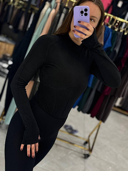 Жіночий базовий теплий боді з турецького мікрофлісу Чорний, 48 Одеса - фото 3