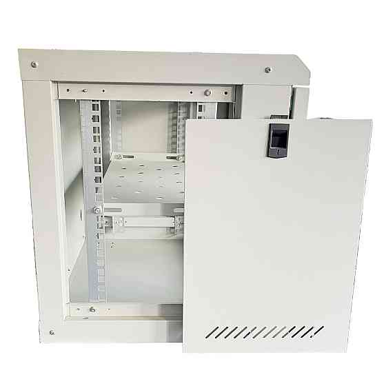 Шкаф серверный настенный с полкой GEAR 9U 19'' 530x400x450 мм., Серый (GWMSN-9U-530-400G) Киев