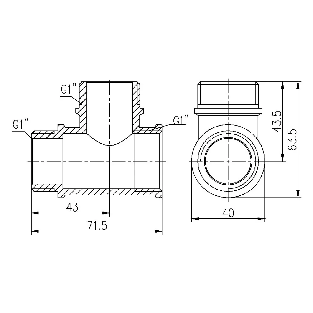 Тройник Thermo Alliance Forte 1" ВНН SF36525 Київ - фото 9