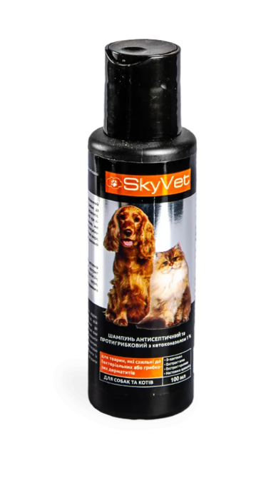 Шампунь Скайвет SkyVet для собак та кішок антисептичний та протигрибковий з кетоконазолом, 100 мл Вінниця - фото 1