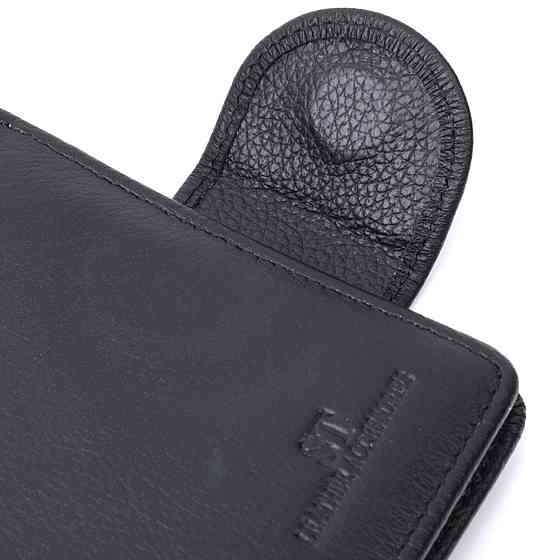 Вертикальний гаманець для жінок із натуральної шкіри ST Leather 22701 Чорний Київ