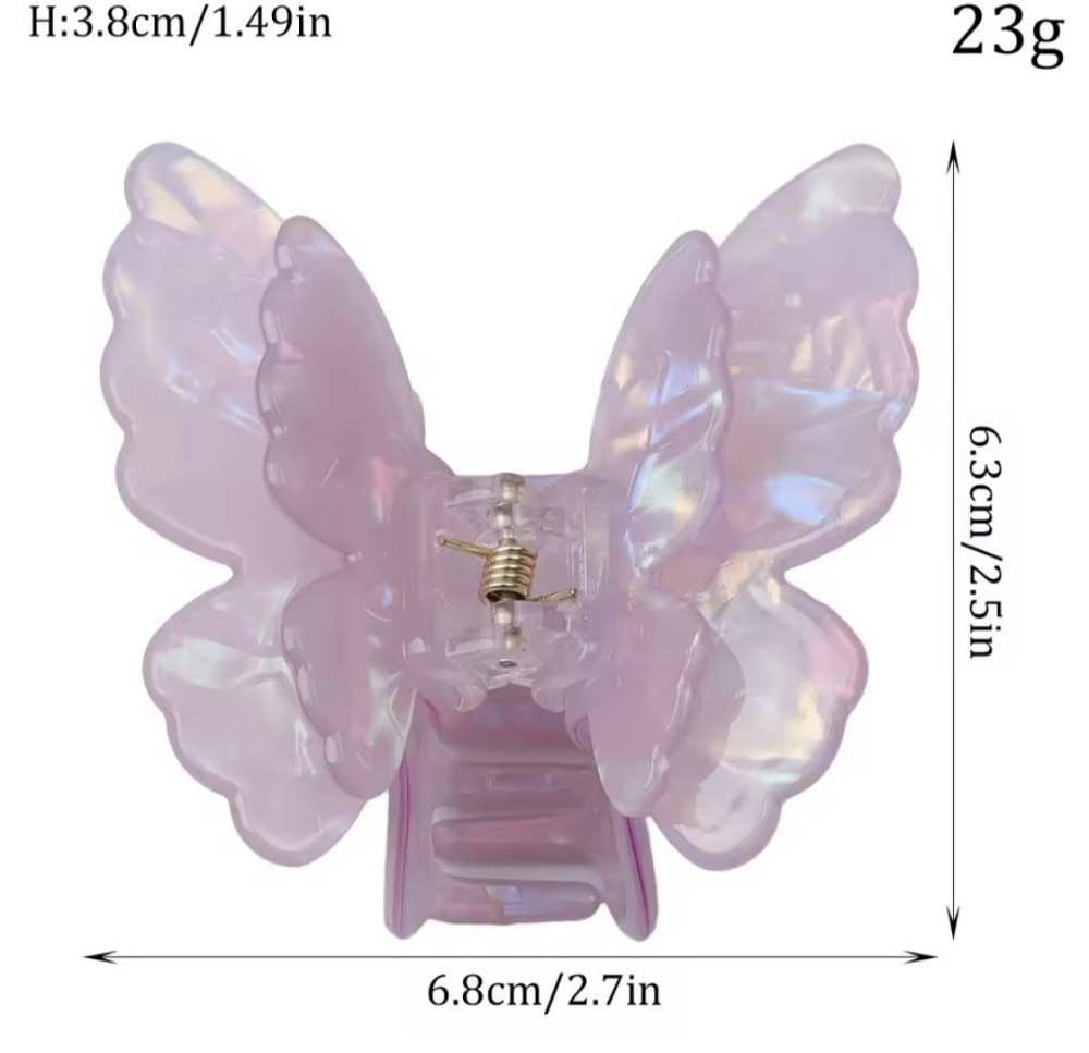 Заколка-крабік метелик з подвійними крильцями Пурпуровий Смела - изображение 2