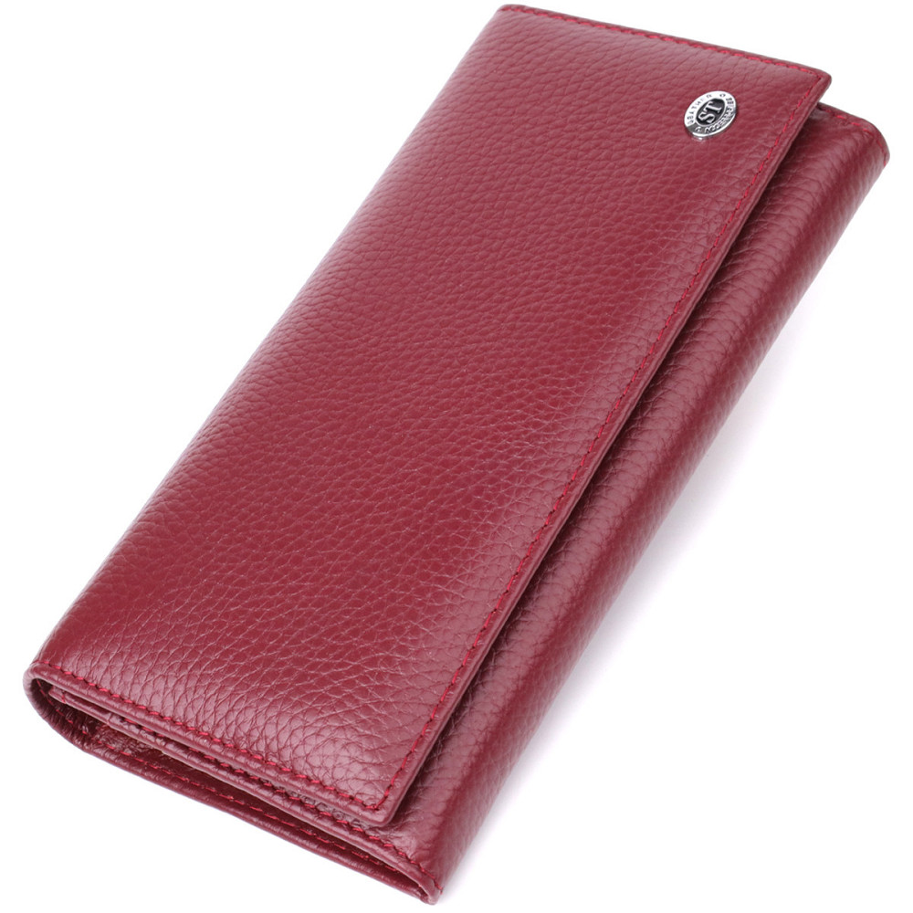 Практичний гаманець для жінок із натуральної шкіри ST Leather 23098 Бордовий Київ - фото 1