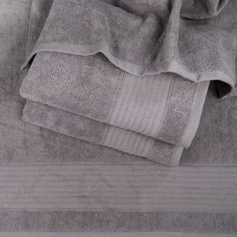 Рушник махровий для душу GM Textile 100х150см Line 400г/м2 (Попелястий) Суми - фото 3