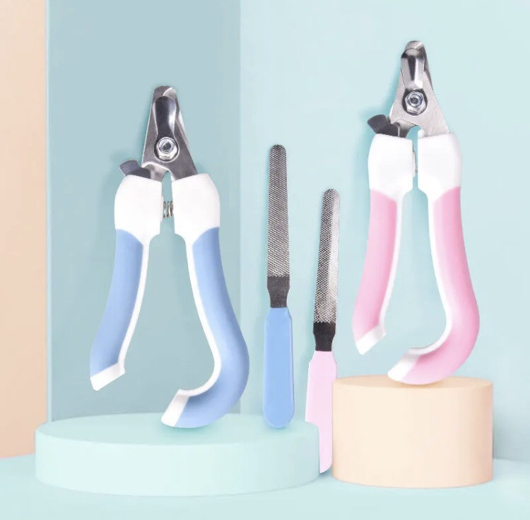 Кусачки для стрижки когтей у кошек и собак в комплекте с пилочкой - размер кус 14,5*6,5см, розовый Киев - изображение 6
