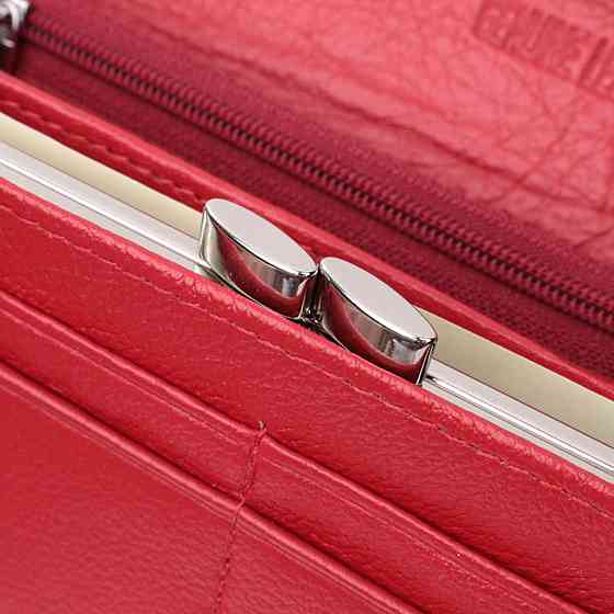 Класичний жіночий гаманець із натуральної шкіри ST Leather 22675 Червоний Київ