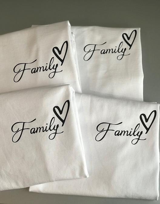 Футболки Family look з мінімалістичним написом у зоні серця Чернівці - фото 1