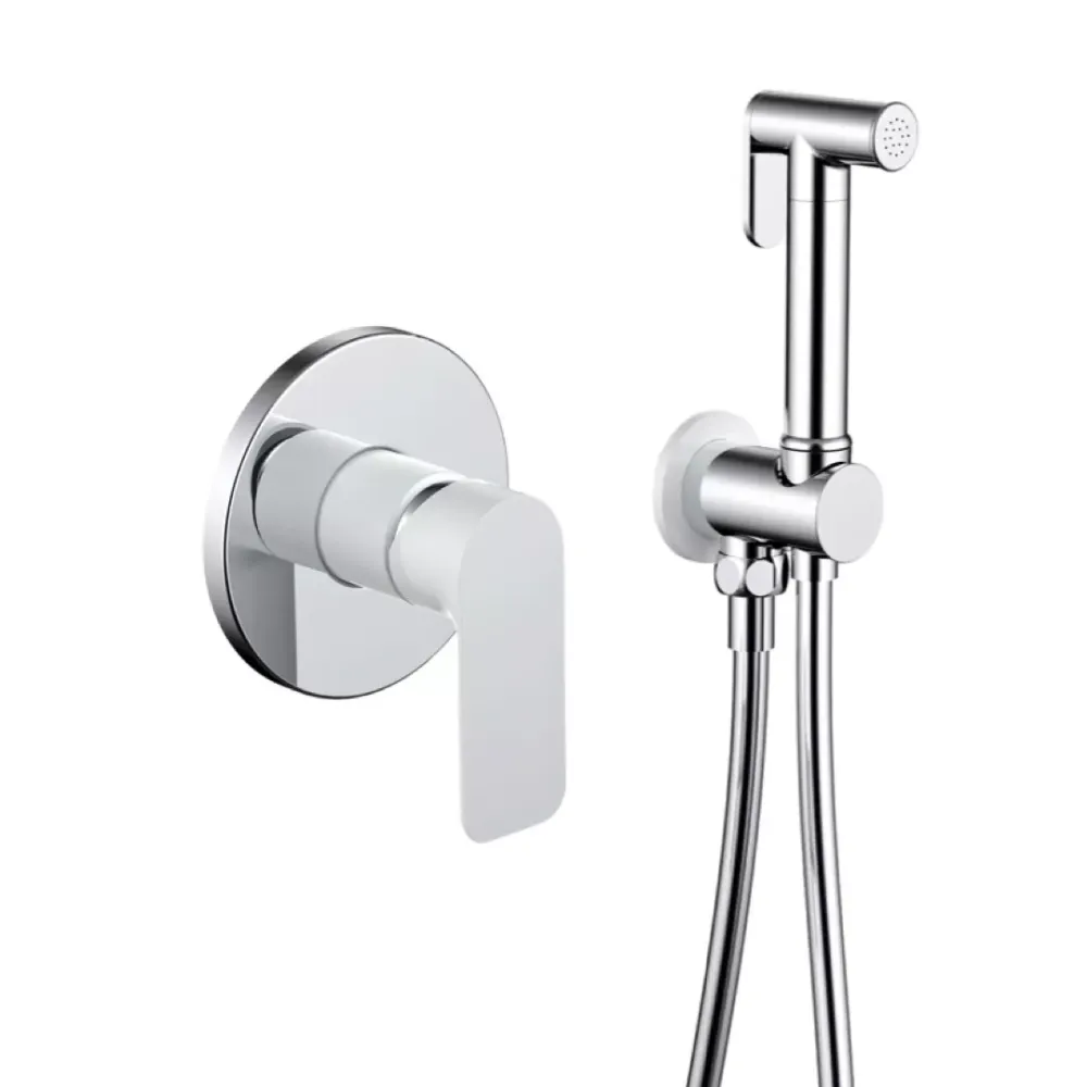 Гігієнічний душ прихованого монтажу GAPPO G7248 білий/хром Київ - фото 1