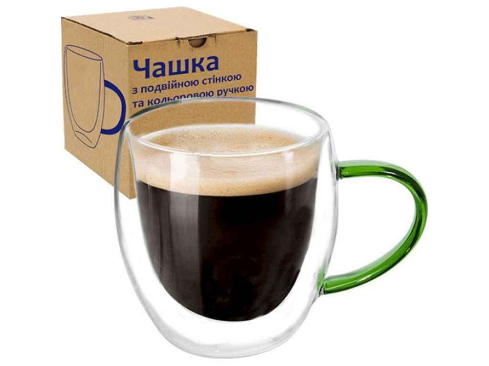 Чашка с двойной стенкой и цветной ручкой 250 мл 202-27 ТМ SNT Киев - изображение 1