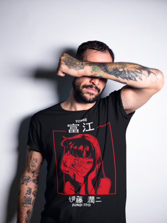 Футболка для мальчика аниме Джунджи Іто Узумаки Хоррор оверсайз (рост от 165 до 180 ) Черний AnimeJ0647m Днепр