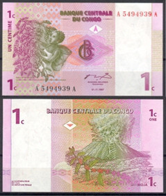 Конго Д. Рес/Congo D. Rep 1 Centime 1997 P80 UNC Полтава - изображение 1